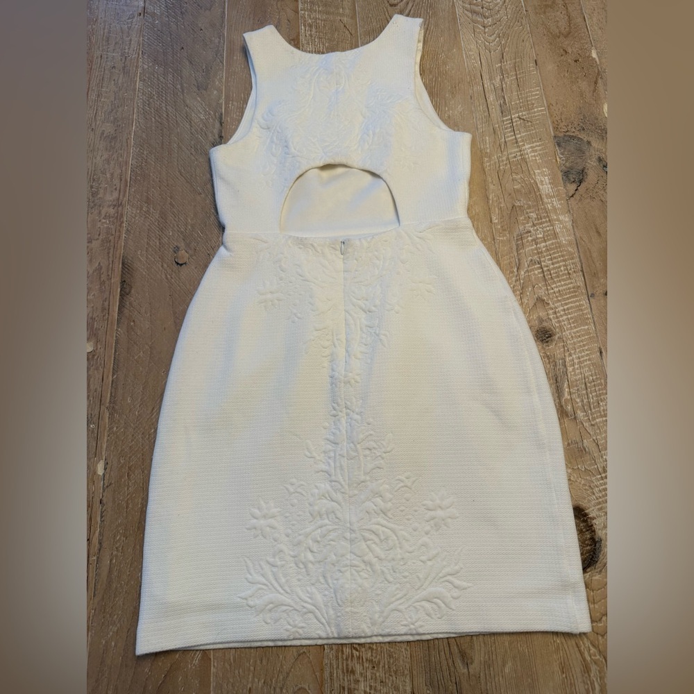 Amanda Uprichard Creamy White Textured Mini Dress XS - Picture 3 of 7